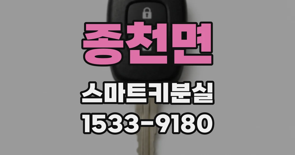 종천면 스마트키분실