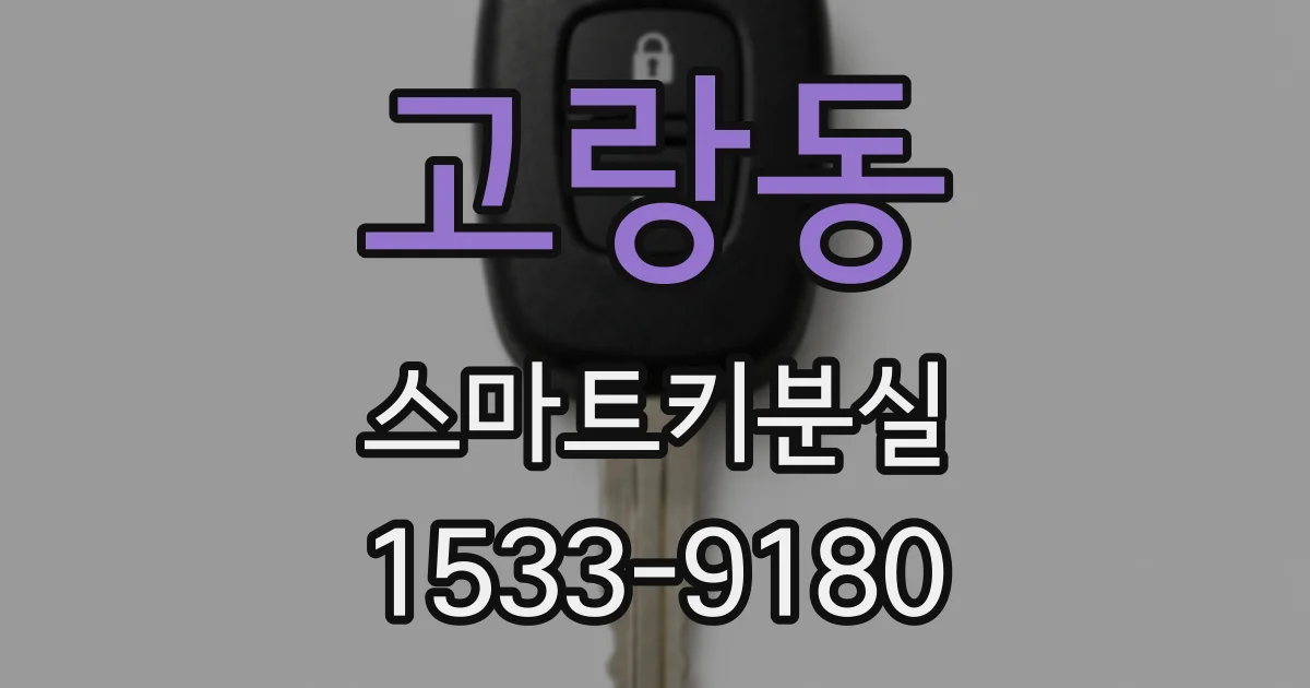 고랑동 스마트키분실