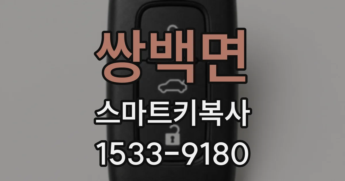 쌍백면 스마트키복사