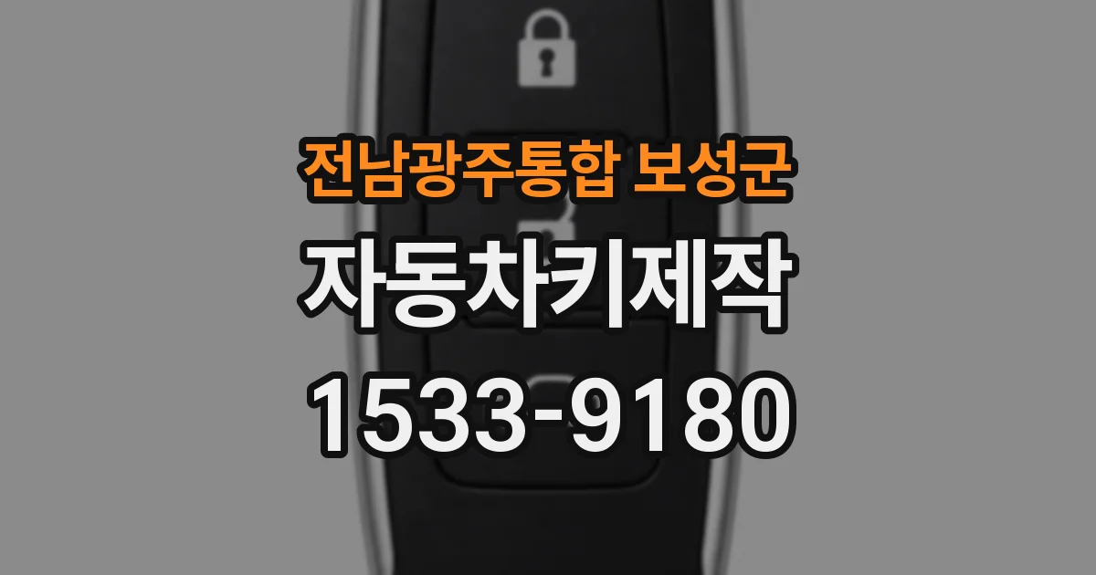 전남광주통합 보성군 자동차키제작