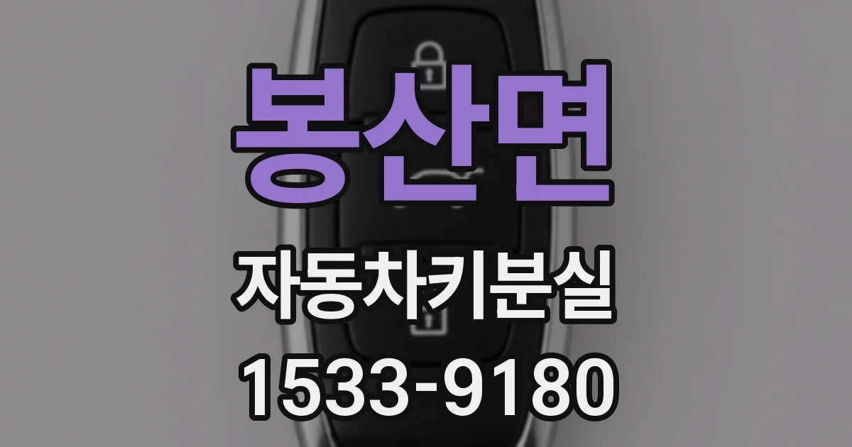 봉산면 자동차키분실