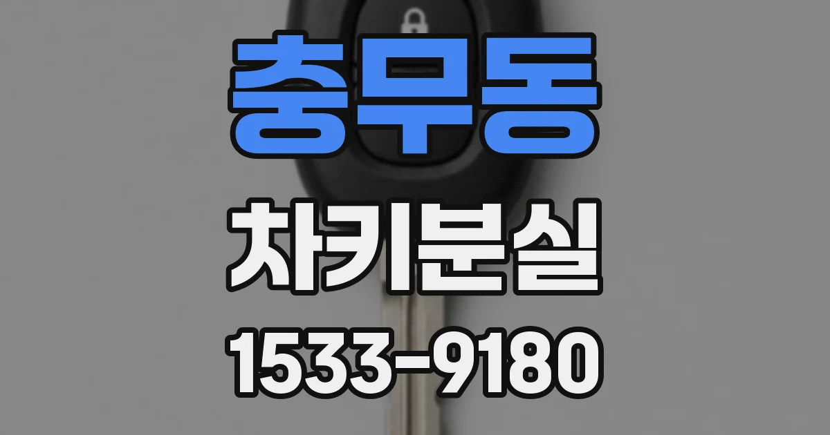 충무동 차키분실