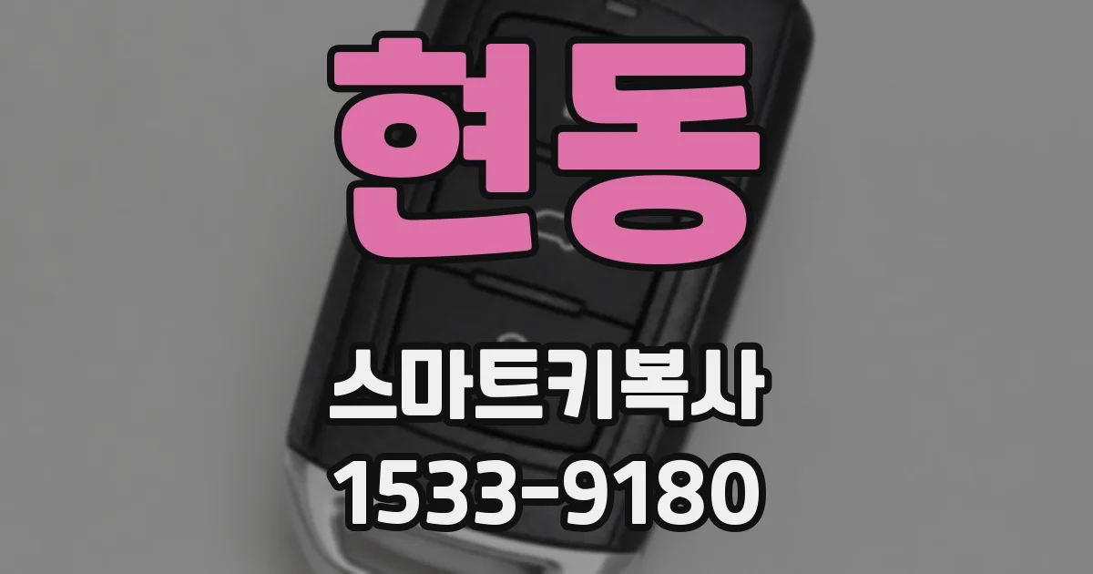 현동 스마트키복사