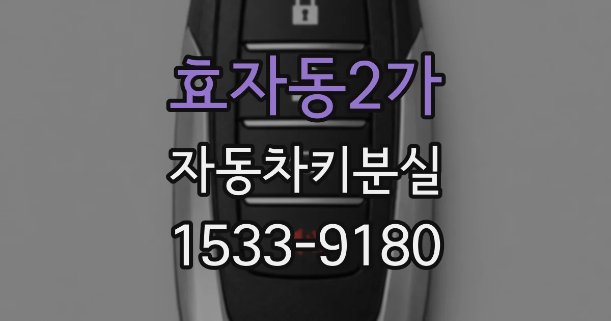 효자동2가 자동차키분실