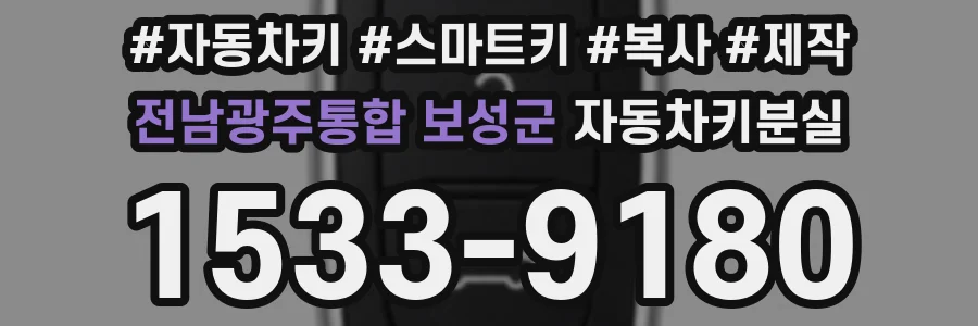 전남광주통합 보성군 자동차키분실