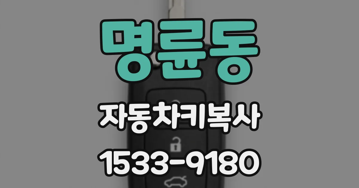 명륜동 자동차키복사
