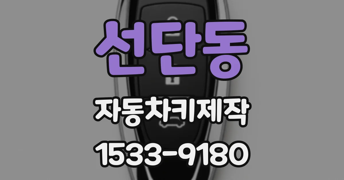 선단동 자동차키제작
