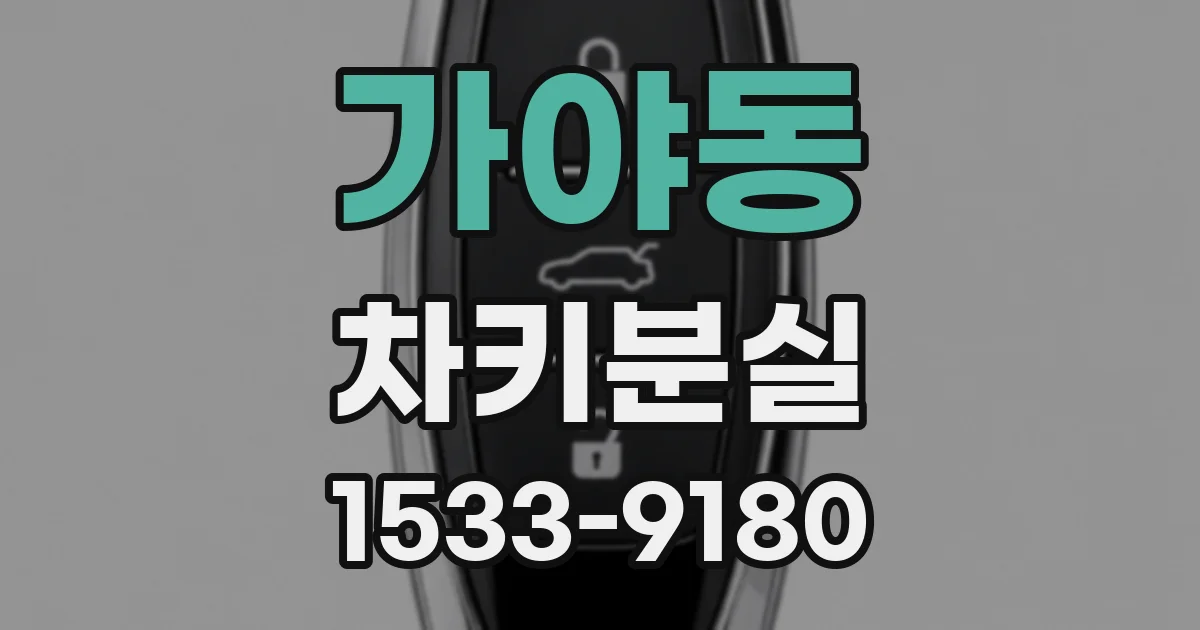 가야동 차키분실
