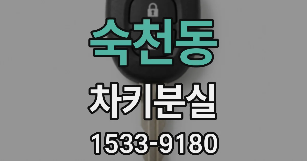 숙천동 차키분실