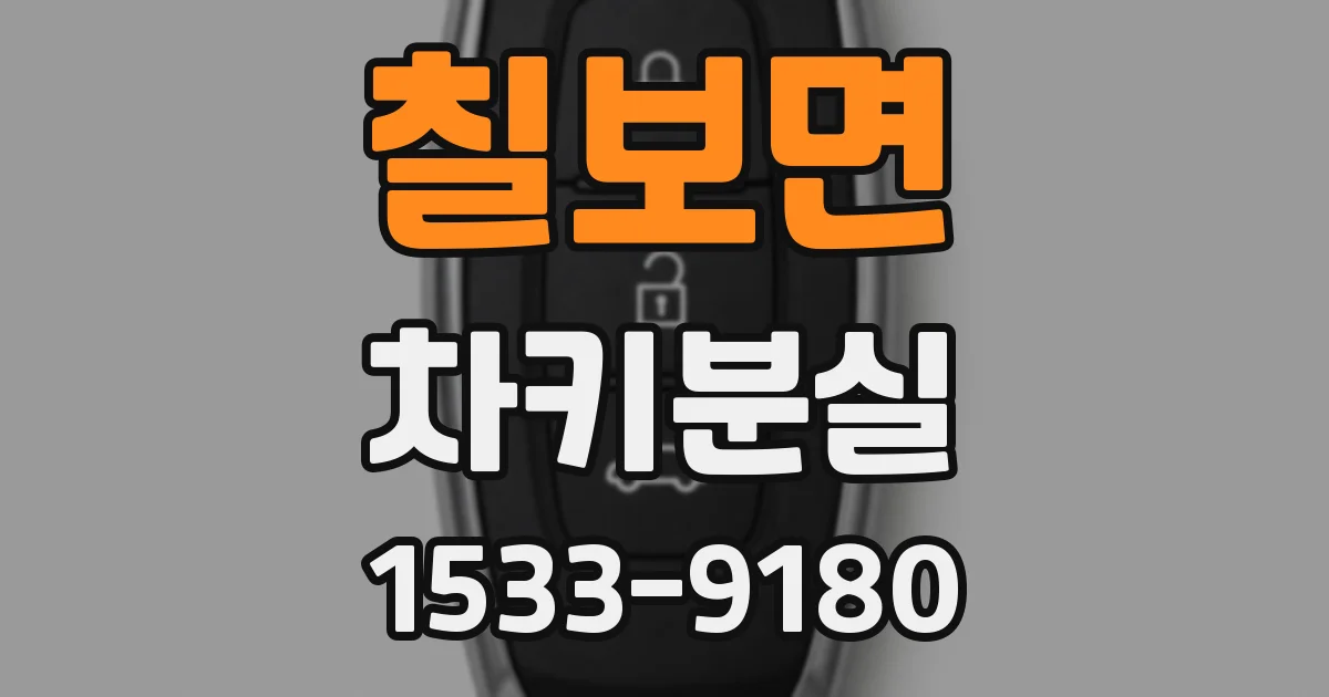 칠보면 차키분실