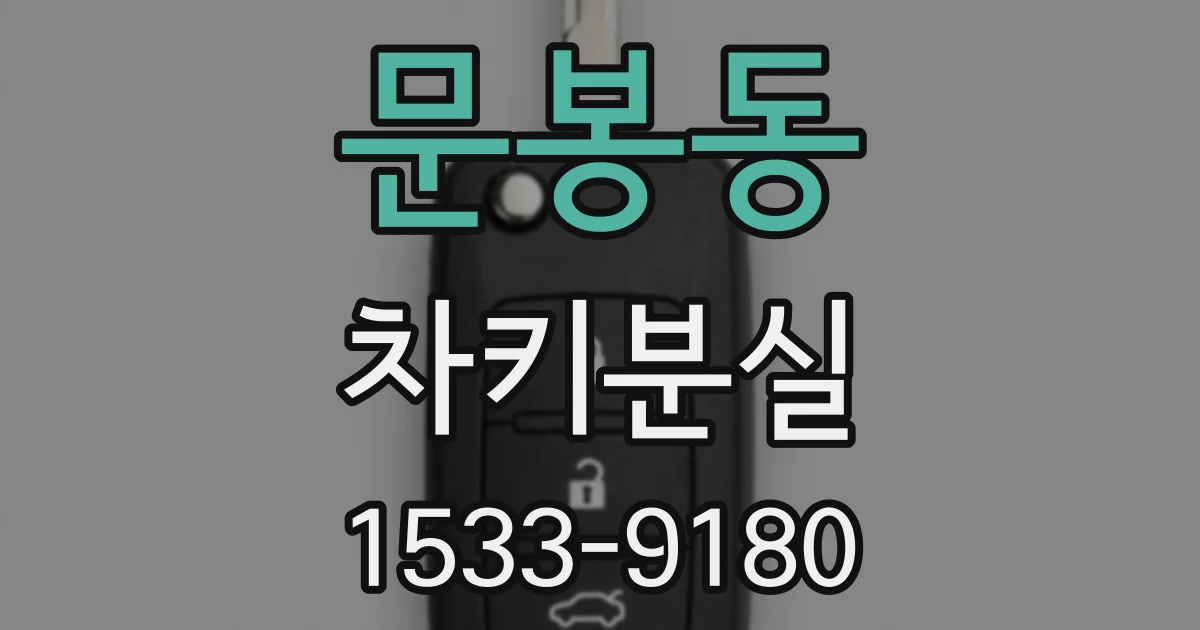 문봉동 차키분실