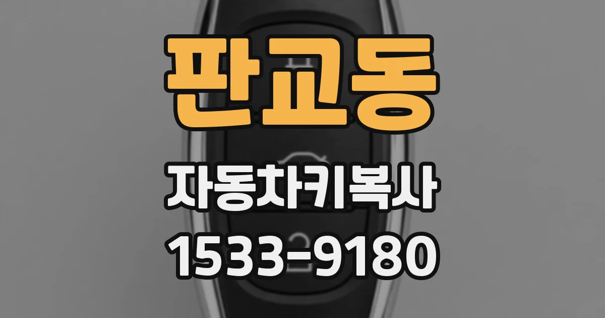 판교동 자동차키복사
