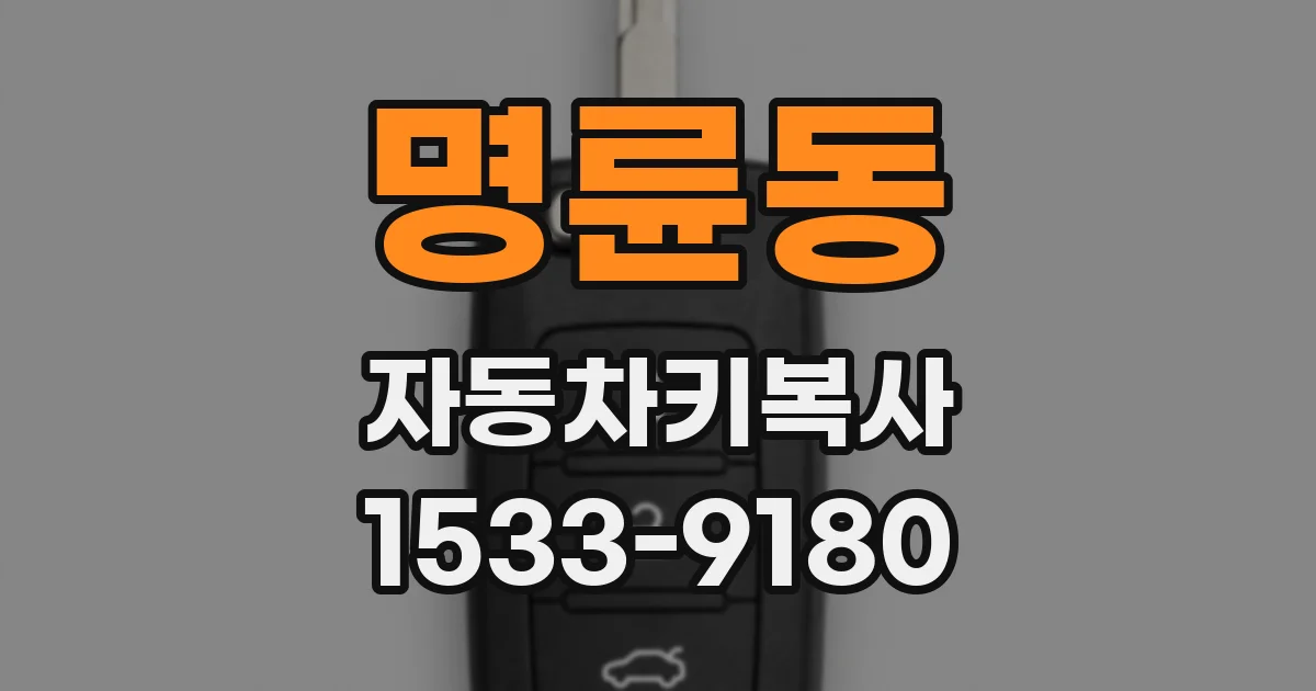명륜동 자동차키복사