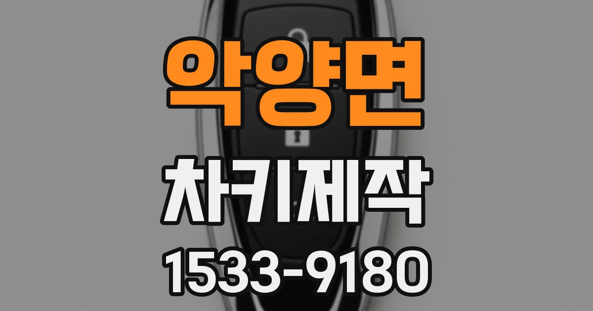 악양면 차키제작