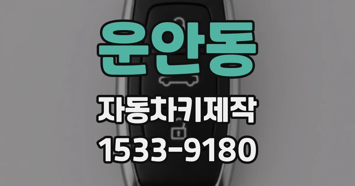 운안동 자동차키제작