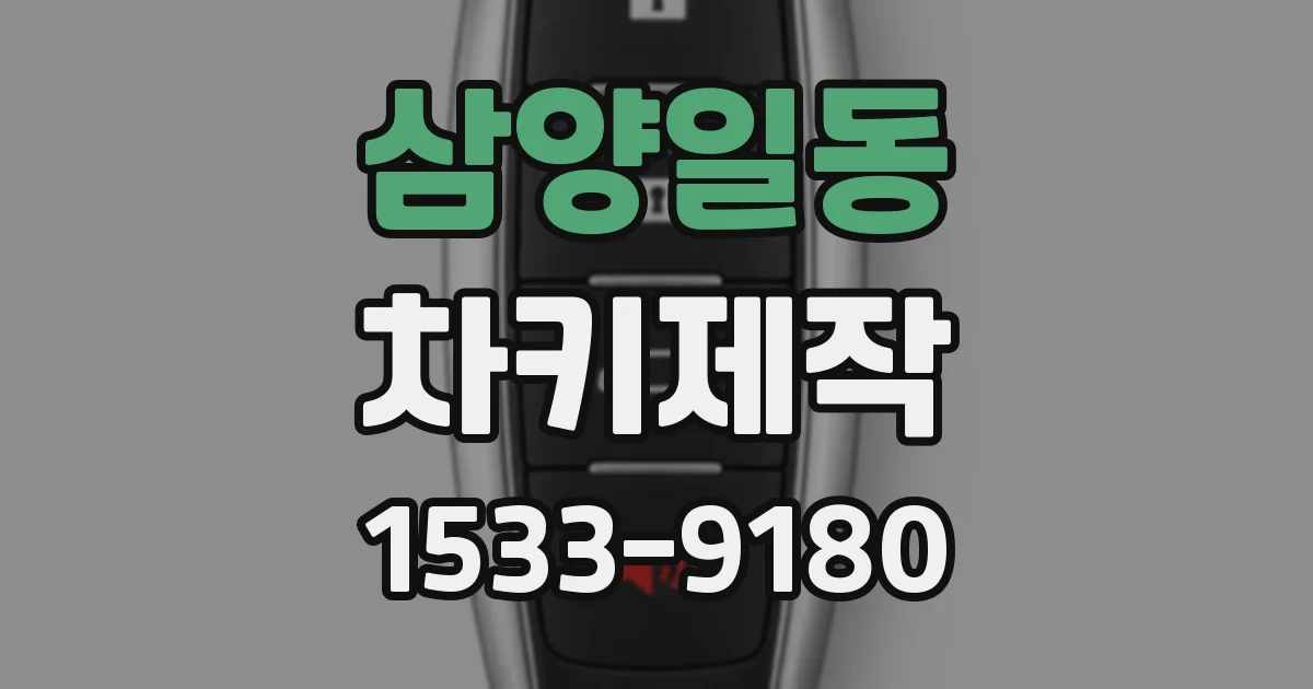 삼양일동 차키제작