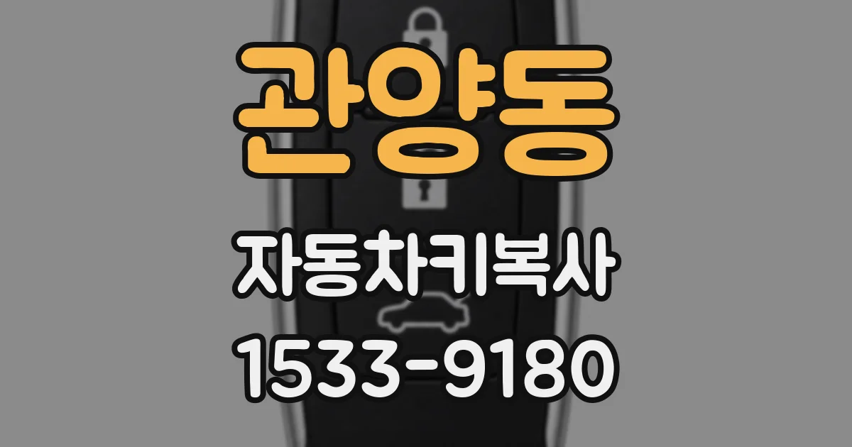 관양동 자동차키복사