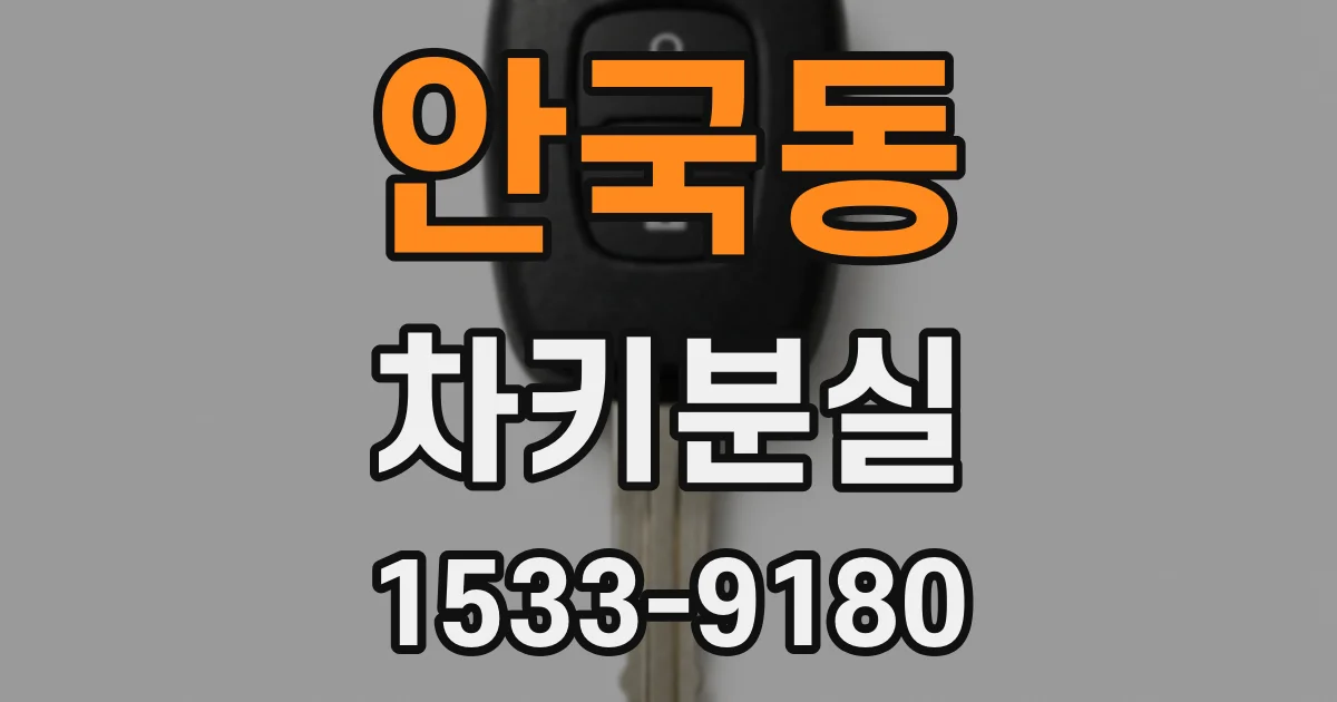 안국동 차키분실