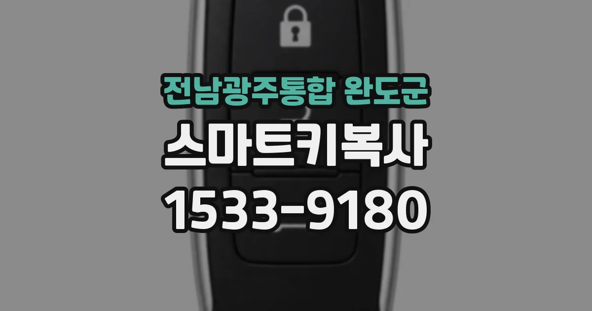 전남광주통합 완도군 스마트키복사
