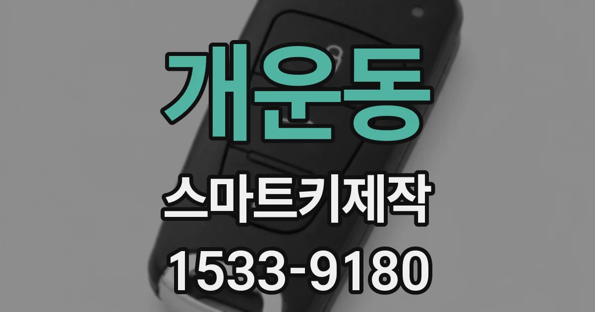 개운동 스마트키제작