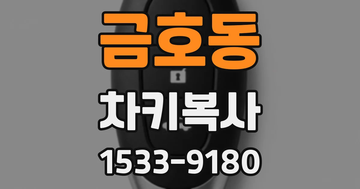 금호동 차키복사