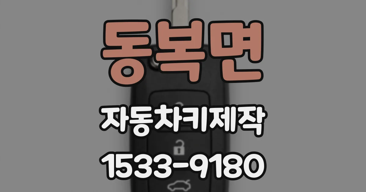 동복면 자동차키제작