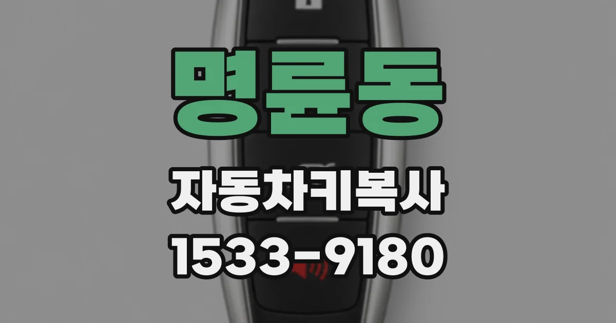 명륜동 자동차키복사