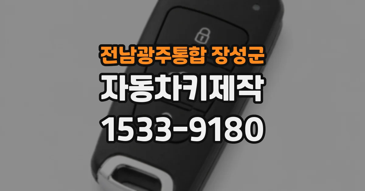 전남광주통합 장성군 자동차키제작
