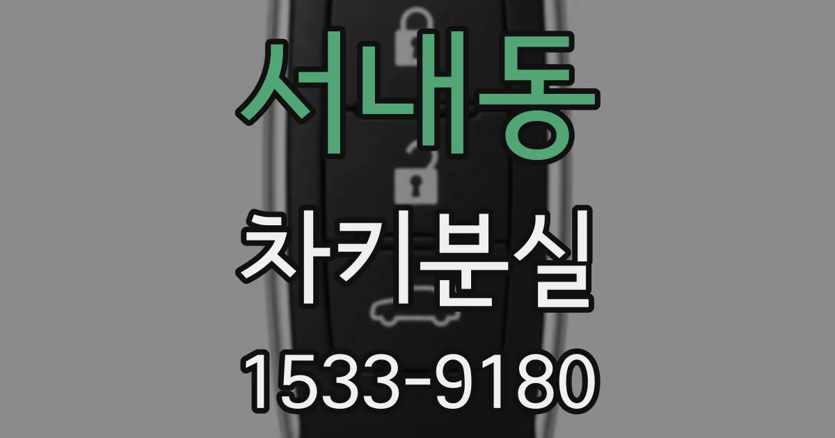 서내동 차키분실