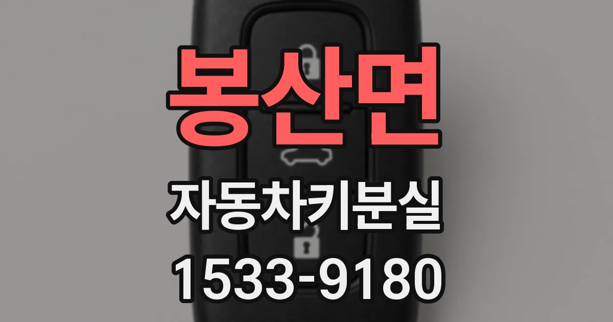 봉산면 자동차키분실