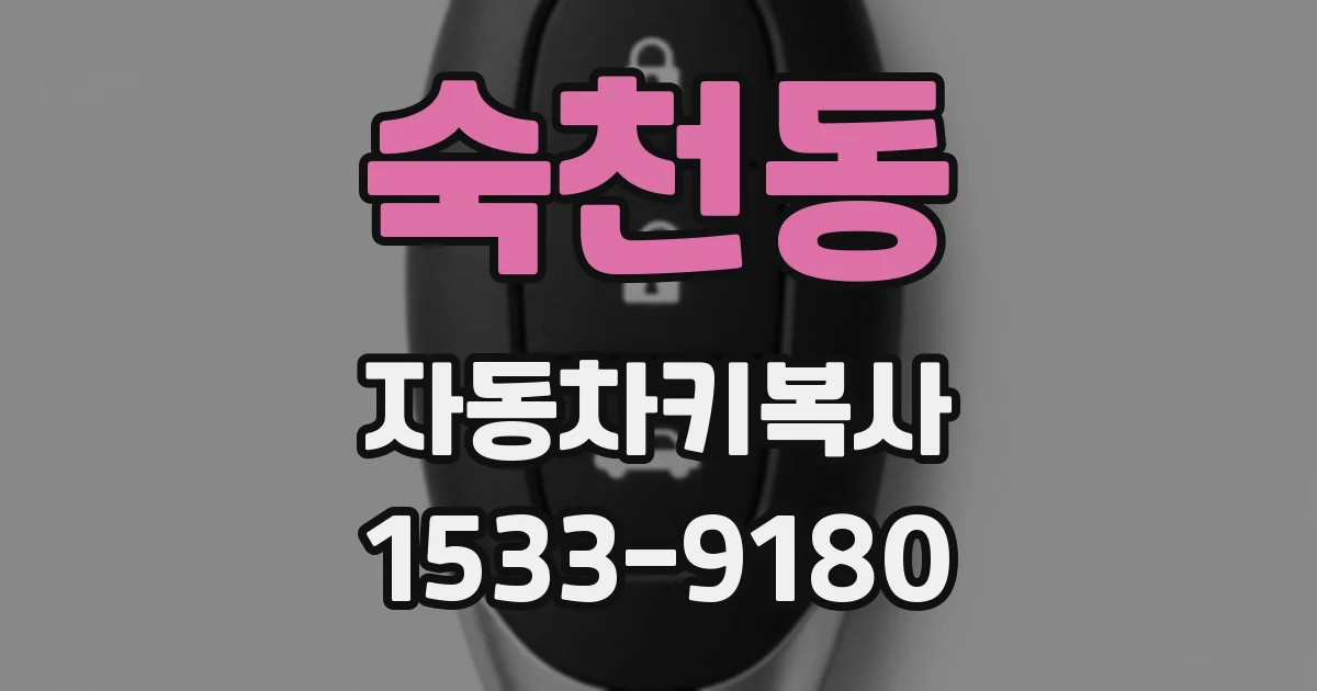 숙천동 자동차키복사