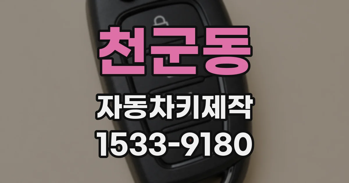 천군동 자동차키제작