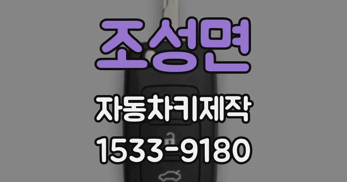 조성면 자동차키제작