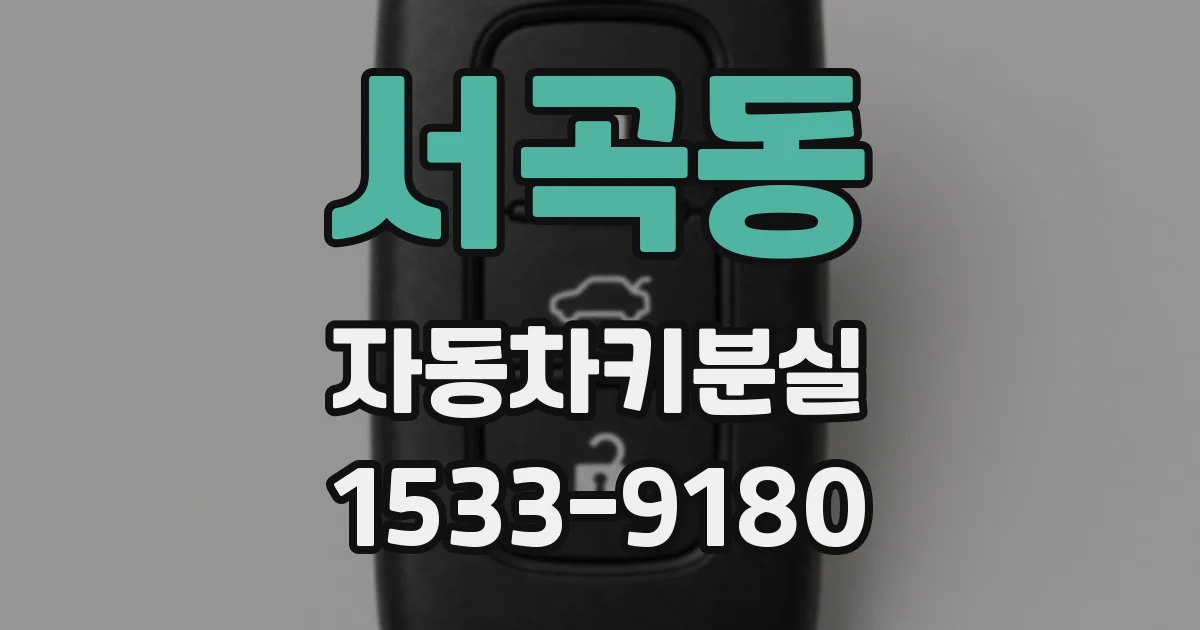 서곡동 자동차키분실