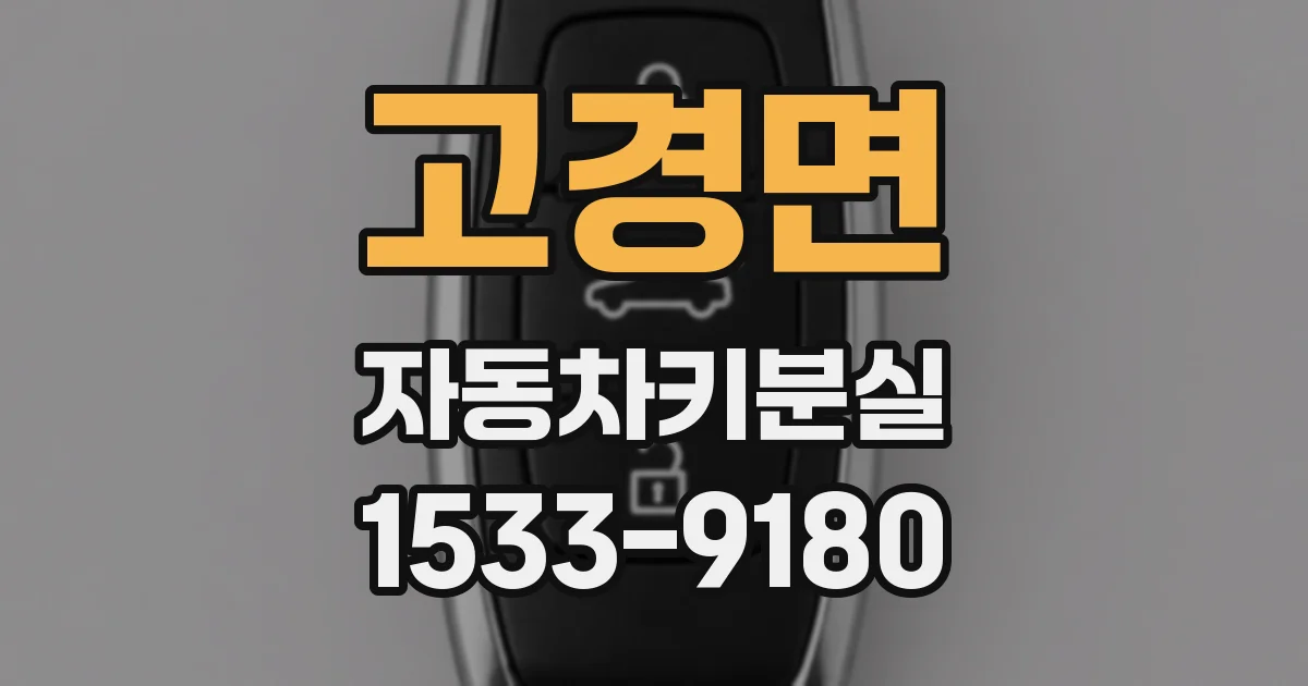 고경면 자동차키분실