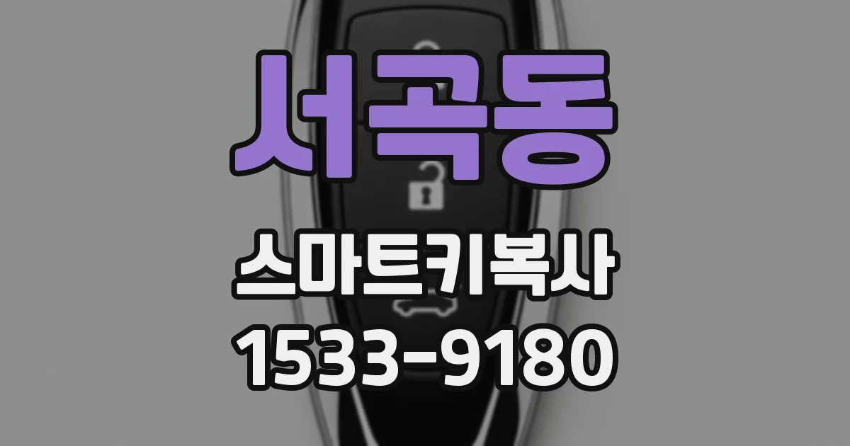 서곡동 스마트키복사