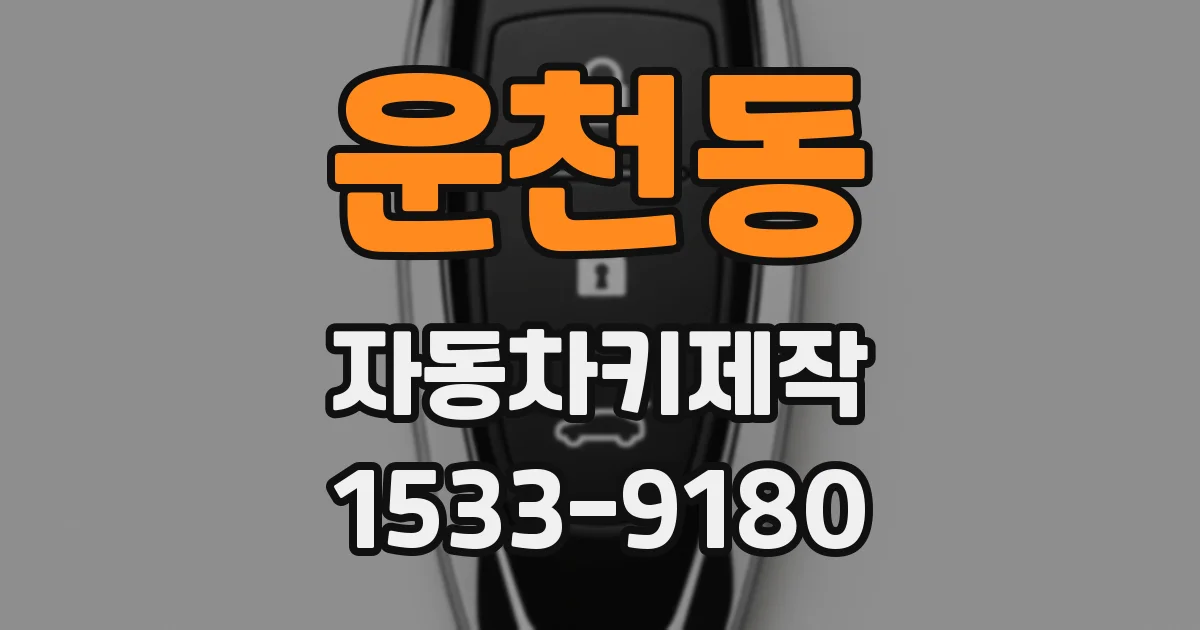 운천동 자동차키제작