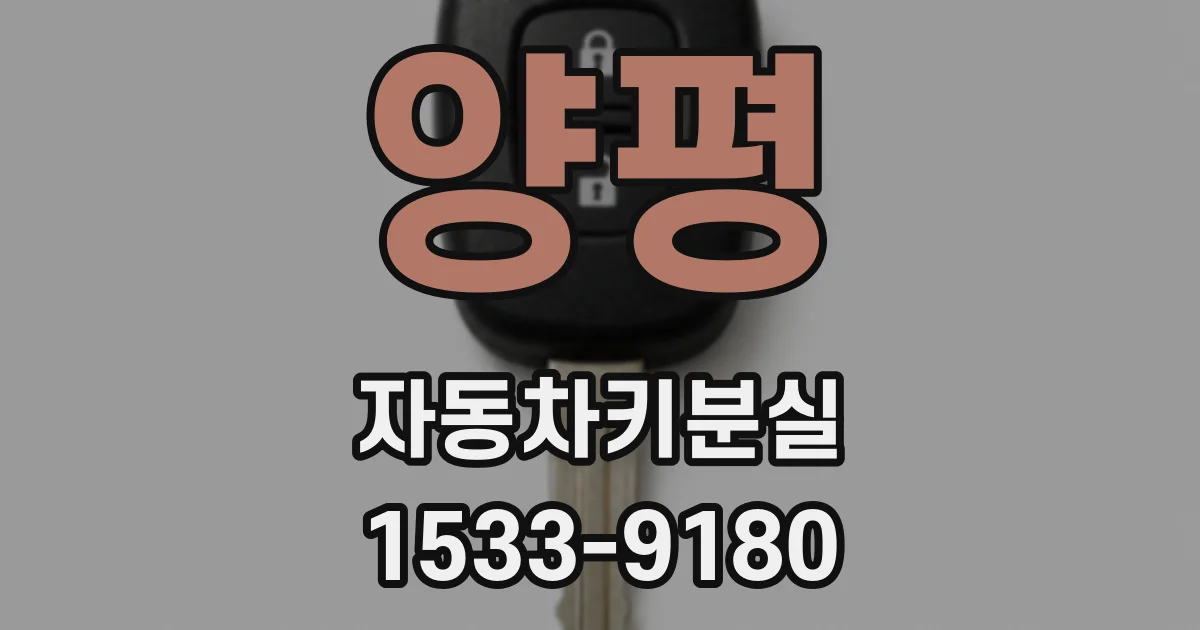 양평 자동차키분실