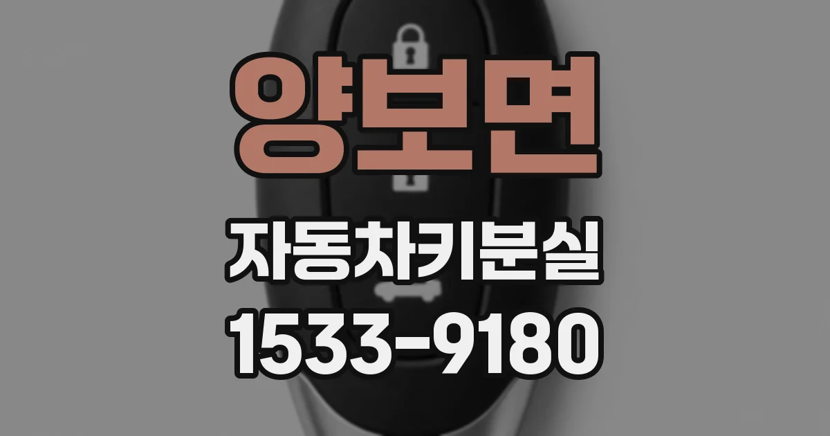 양보면 자동차키분실