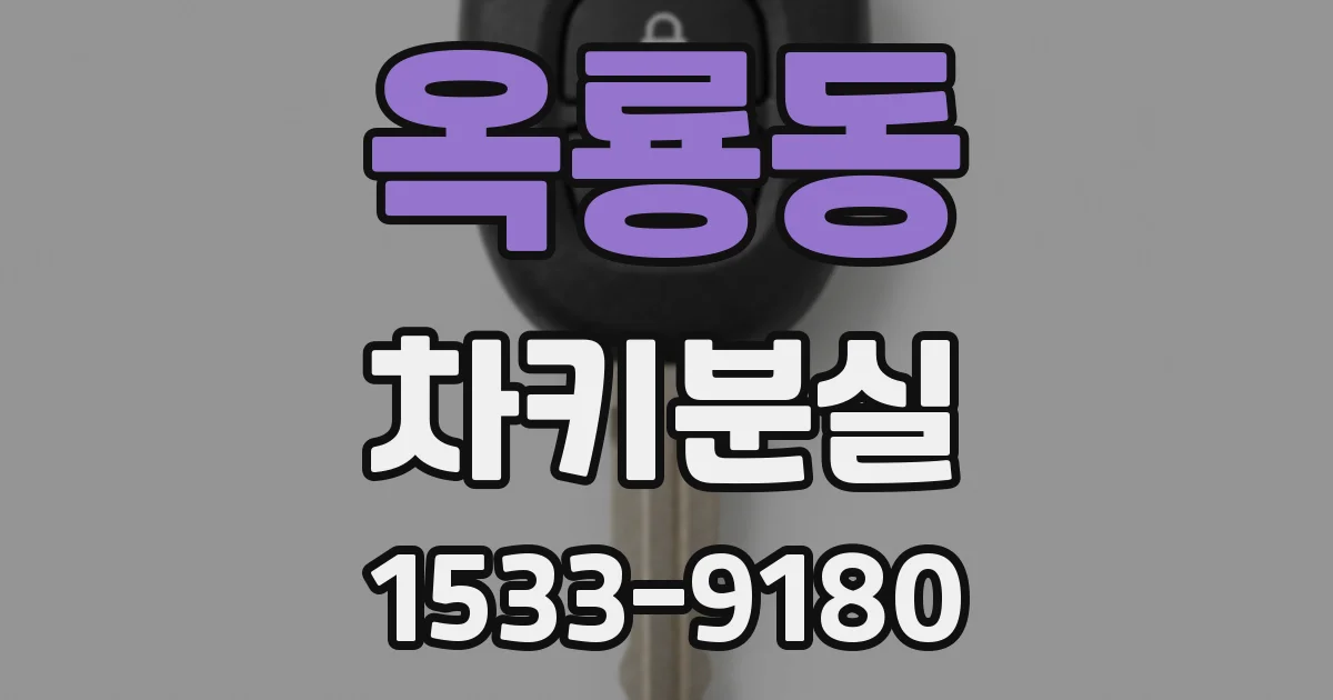 옥룡동 차키분실