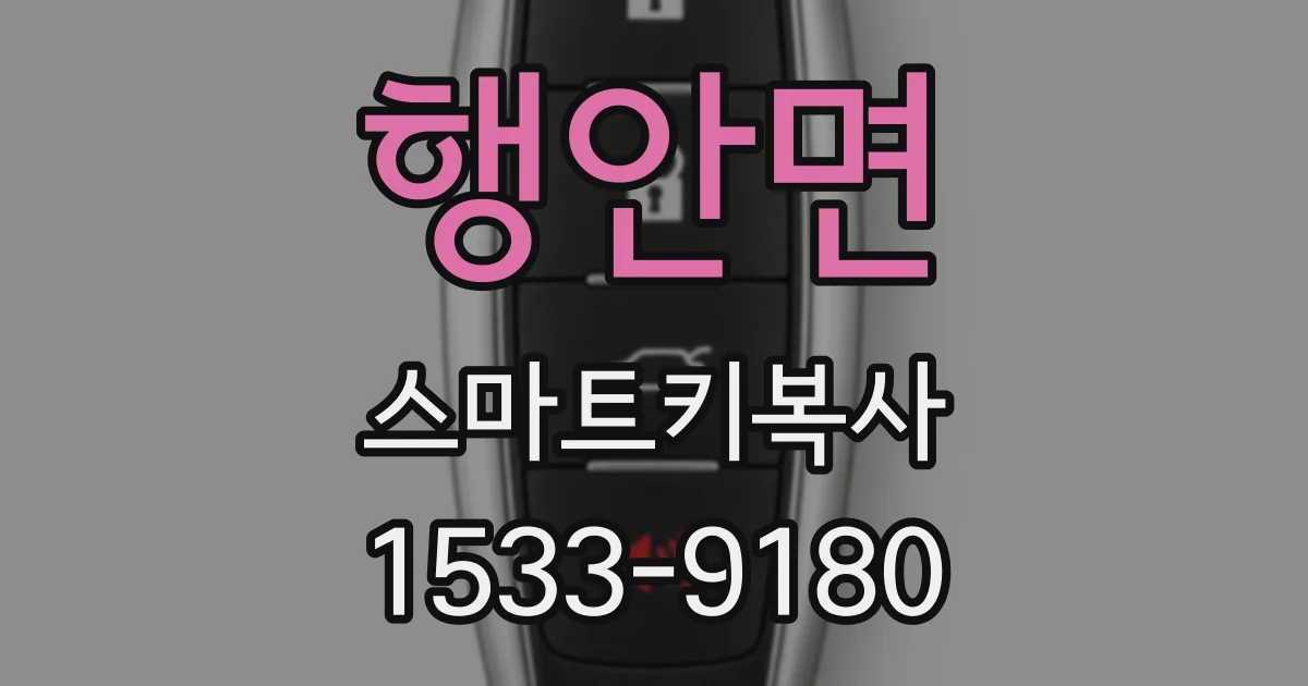 행안면 스마트키복사