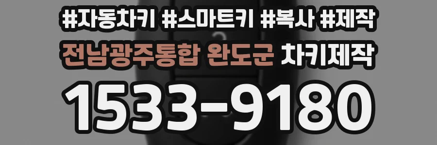 전남광주통합 완도군 차키제작
