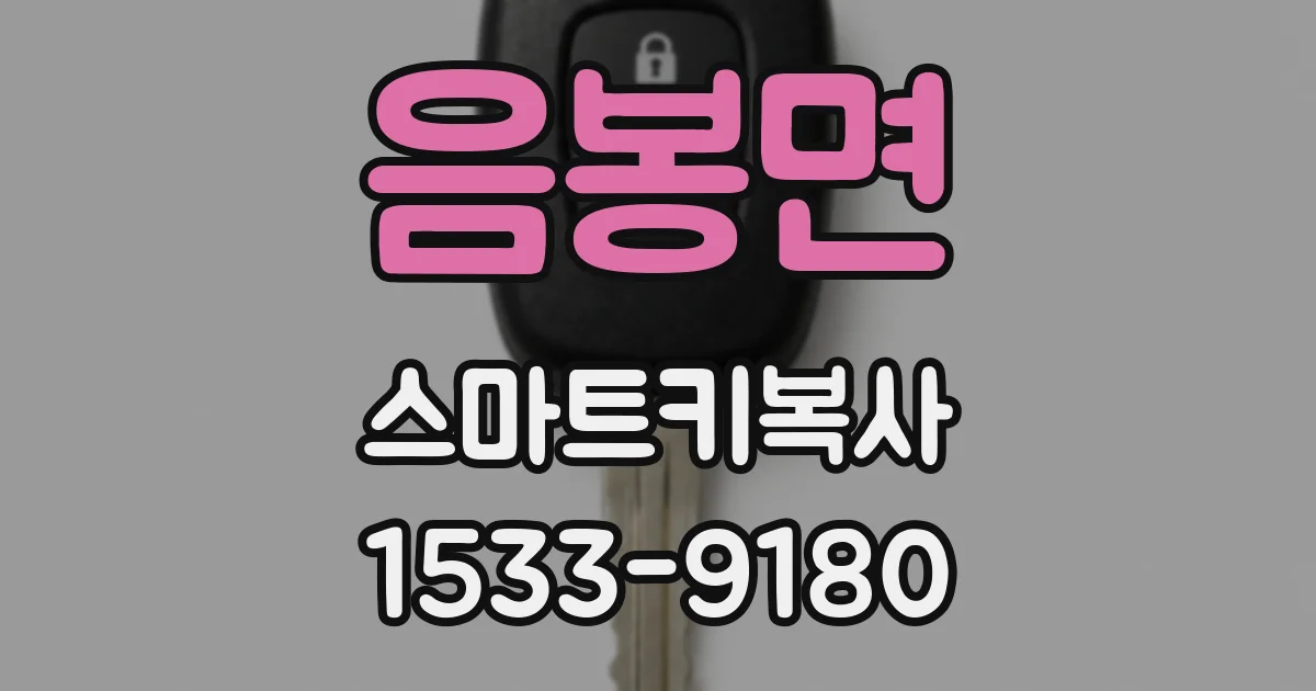 음봉면 스마트키복사