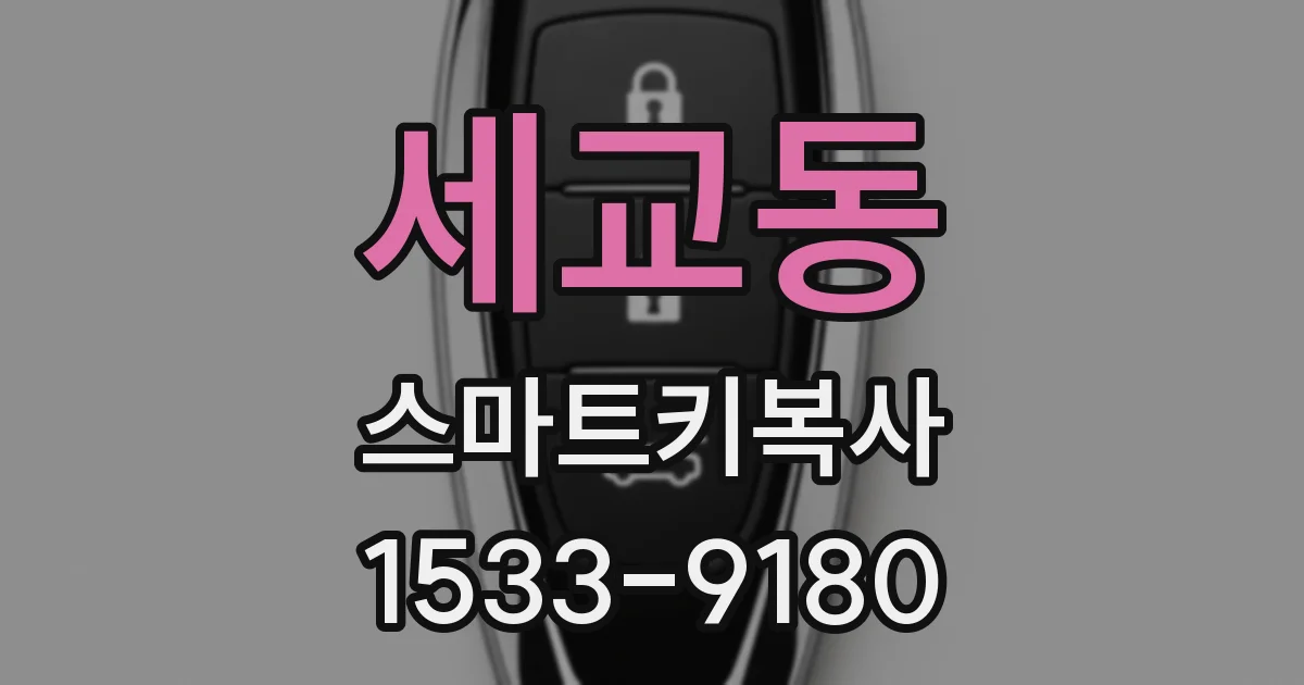 세교동 스마트키복사