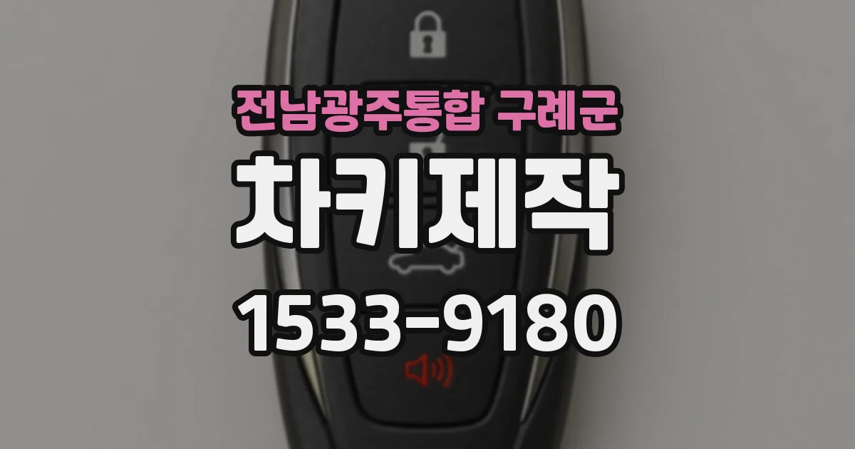 전남광주통합 구례군 차키제작
