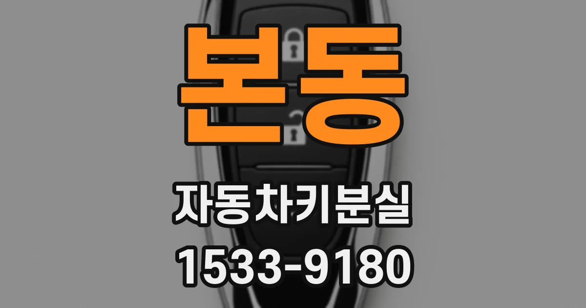 본동 자동차키분실