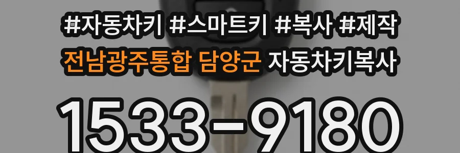 전남광주통합 담양군 자동차키복사
