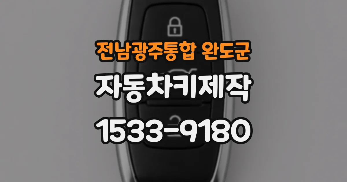 전남광주통합 완도군 자동차키제작