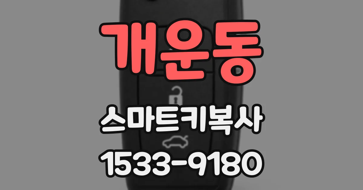 개운동 스마트키복사