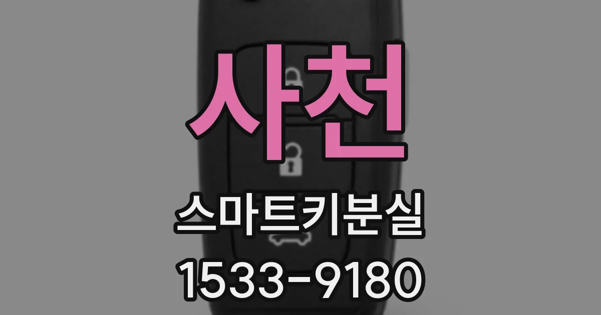 사천 스마트키분실